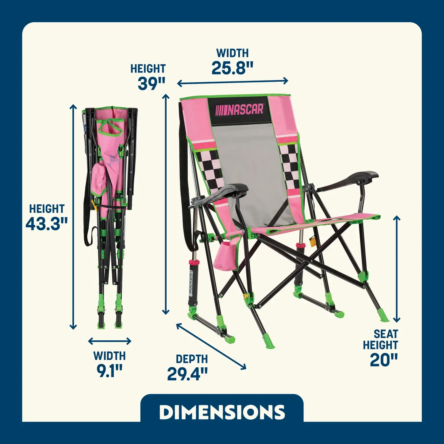 Roadtrip Rocker Bundle - NASCAR Pink - Image 4